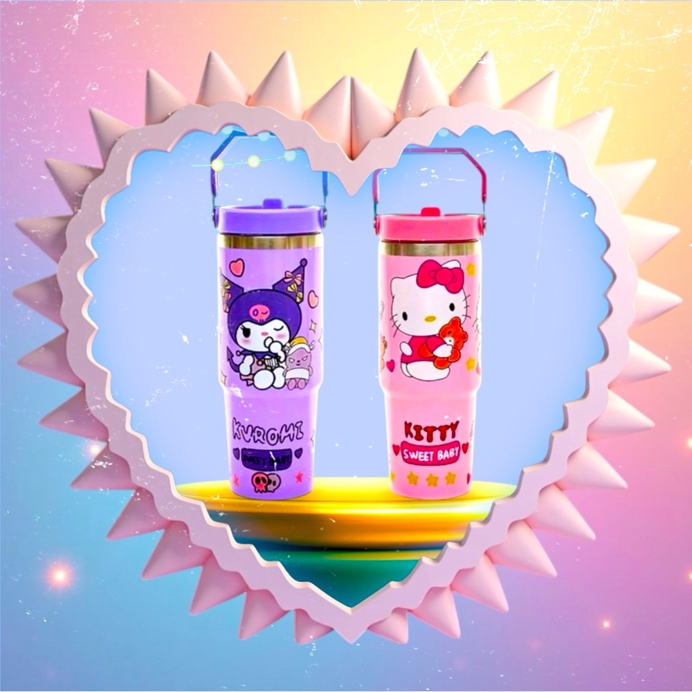 🆕 Hello Kitty - Kuromi - 30oz Insulated Stainless Steel Tumbler w/ Straw
